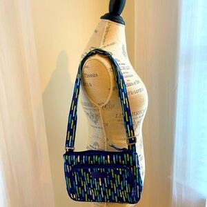 Vera Bradley gorgeous blue and green stripe unusual bag